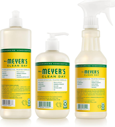 Set, (12.5 Oz), (16 Oz) (16 Oz) Mrs. MEYER'S CLEAN DAY Kitchen Basics Honeysuckle Scent Cleaning Supplies includes Hand
