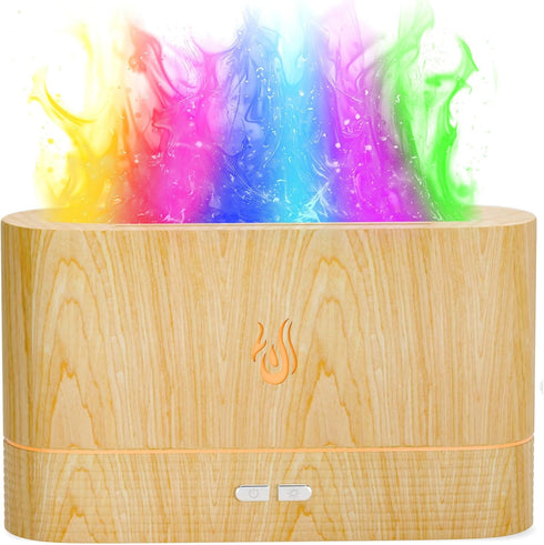 NABSAK Colorful Aroma Essential Oil Diffuser for Home, Quiet Cool Mist Flame Humidifier