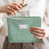 Sanwuta 4 Pack Velvet Cosmetic Bag, Large Capacity Corduroy Pouch, Zipper Canvas Makeup Bags, Travel Toiletry Organizer