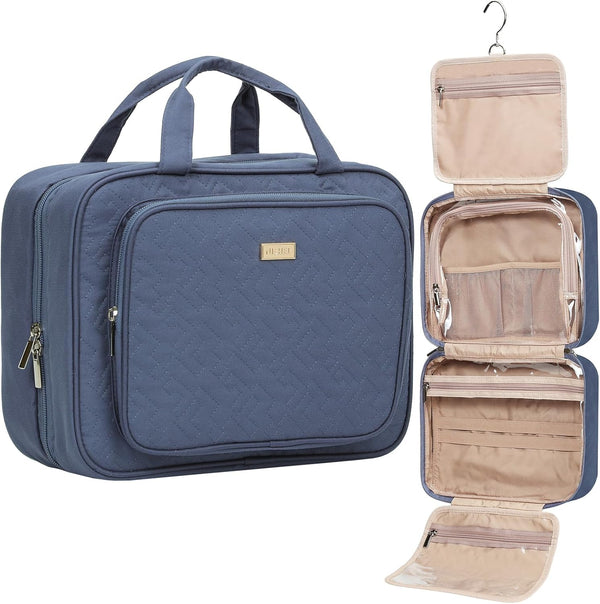 NISHEL Large Size Toiletry Bag for Women, Travel Essentials Organizer, Hanging Makeup Case for Cosmetics and Toiletries