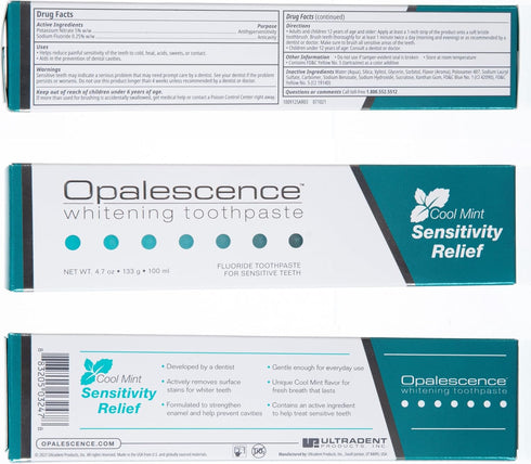 Opalescence Whitening Toothpaste for Sensitive Teeth (1 Pack) - Mint Flavor, Gluten Free