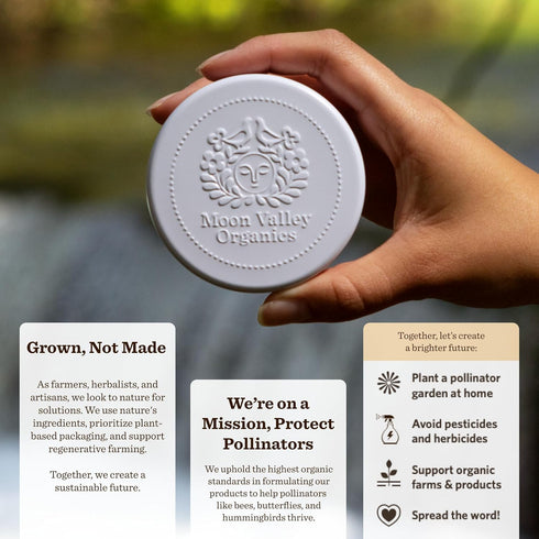 Moon Valley Organics Herbal Lotion Bar, Coconut Lemon, Calendula and Comfrey, Beeswax for Chapped Skin