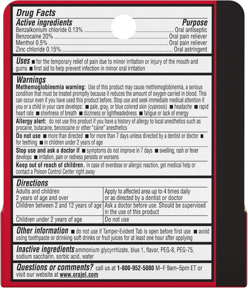 Orajel 4X for Toothache & Gum Pain Severe Gel Tube, 0.25 Ounce
