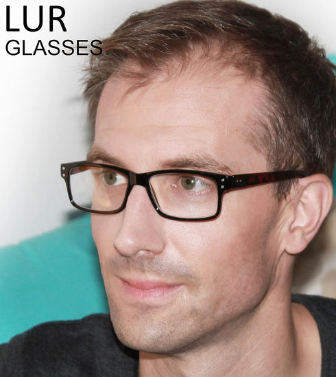 LUR READING GLASSES 5 Pack, Comfort Plastic Readers with Spring Hinge