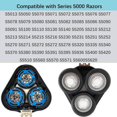 SH50 Whole Head Replacement Head Compatible with Philips Series 5000 Electric Shaver Complete Head for Razor Series S5000 Model ATXX, PTXX, S5xxx, PT8xx, PT7xx, AT8xx, AT7xx