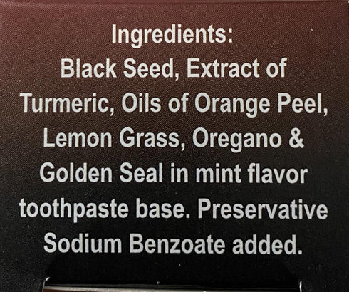 Organic Black Seed Essential Toothpaste 5 in 1, 100% Fluoride Free & Vegetable Base for Sensitive Teeth