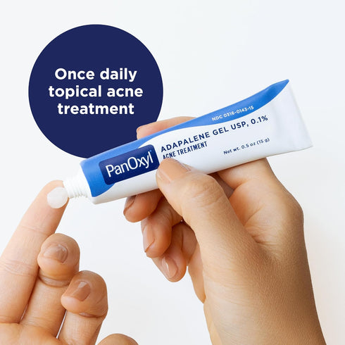 PanOxyl Adapalene 0.1% Leave-On Gel, 30 Day Supply for Acne Prone Skin, Oil Free, Fragrance Free, 0.5 oz