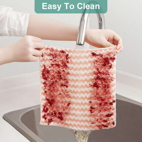 JOYMOOP Microfiber Cleaning Cloths, 18 Pack Kitchen Towels for Dish Drying, 10"x10", Absorbent Lint Free Rags