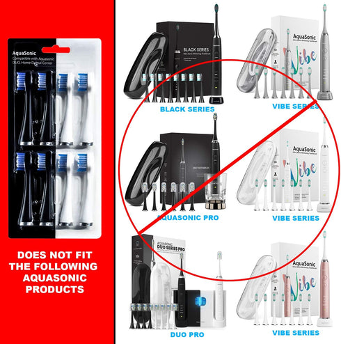 AquaSonic Duo Series Replacement Brush Heads for Normal & Sensitive Teeth | Compatible with Duo Series Toothbrush