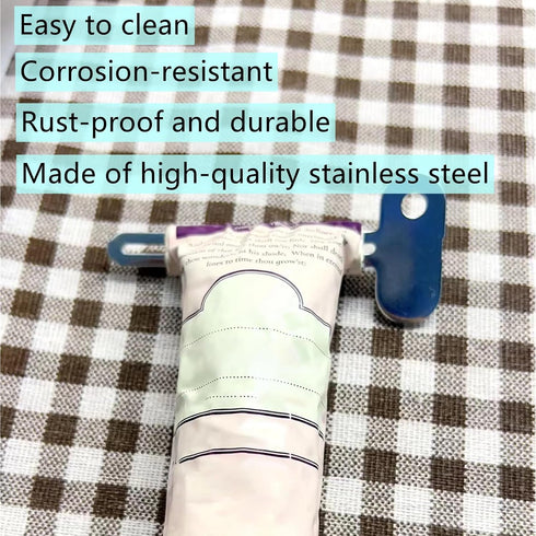 Luoyuanjia 4 Toothpaste Squeezer, Pcs Metal Manual Toothpaste Squeezer Roller Stainless Steel Tube Squeezer Toothpaste