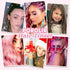 POROLIR Clip in Hair Tinsel Kit, 6Pcs 20 Inch Glitter Fairy Hair Extensions, Heat Resistant Sparkly Strands (Gold Pink)