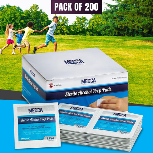 MEDca Alcohol Prep Pads - Sterile Medium 2-Ply Pack of 200