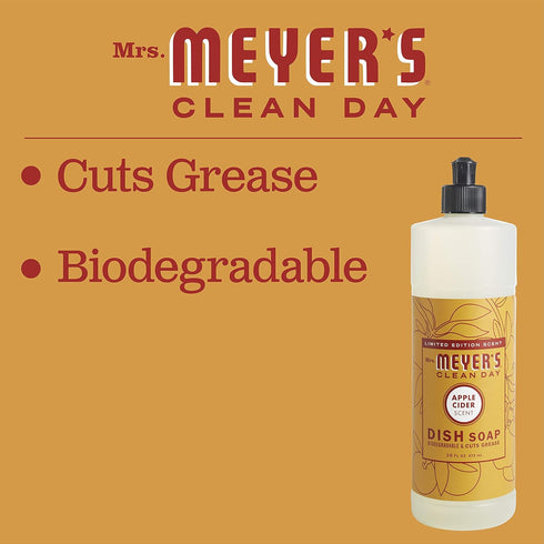 Mrs. Meyer's Liquid Dish Soap, 16 OZ Apple Cider (Pack of 3)