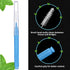 Patelai 100 Pieces Braces Brush, Interdental Brush Toothpick for Dental Hygiene, Sky Blue, 0.53"x0.1"
