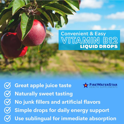 FWS Liquid B12 - Sublingual Drops, Methylcobalamin - Organic, Non-GMO, Vegan, Highly Absorbable