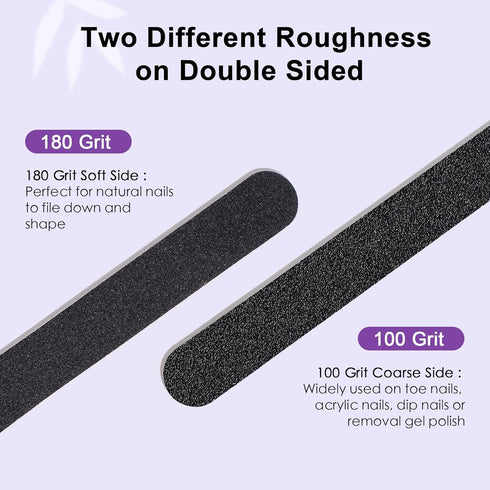 Nail File Thin Emery Boards for Nails 100/180 Grit Nail Files for Natural Nails Manicure Pedicure Tool for Home and Salon Use 100PCS