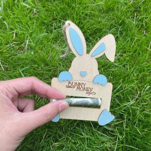 Set 2 of Easter Bunny Money Holders for Cash Gifts, Basket Stuffers for Kids, Toddlers, Baby Boy Girl, Cute Bunny Money