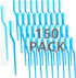 Medanera 150 Pcs Prepasted Individually Wrapped Toothbrushes Blue Plastic Disposable Soft Bristle Toothbrushes