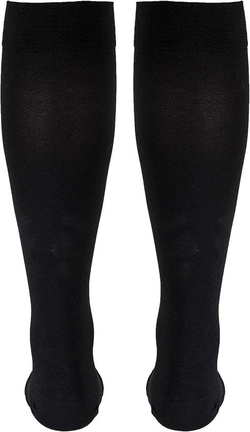 Truform 20-30 mmHg Compression Stockings, Knee High, Open Toe, Black, 3X-Large