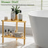 Aollewoiti 2-Tier Bamboo Corner Shower Stool - Waterproof Shower Stool for Inside Shower, Shaving Legs & Small Spaces