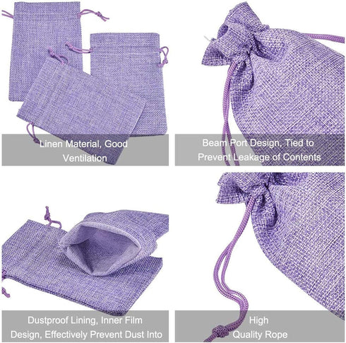 20pcs Burlap Bags with Drawstring - 3.9 x 5.5 inch Linen Gift Bags for Jewelry, Christmas, Wedding Party Favor (Light