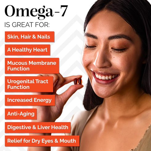 sibu Sea Buckthorn Omega-7 Softgels (30-Day Refill Sachet) – Supplement for Healthy Skin, Hair, Nails, and Dryness