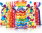 105 Pcs Rainbow Cellophane Treat Bags, Bulk Plastic Polka Dot Stripes Goodie Candy Favor Bags for Parties