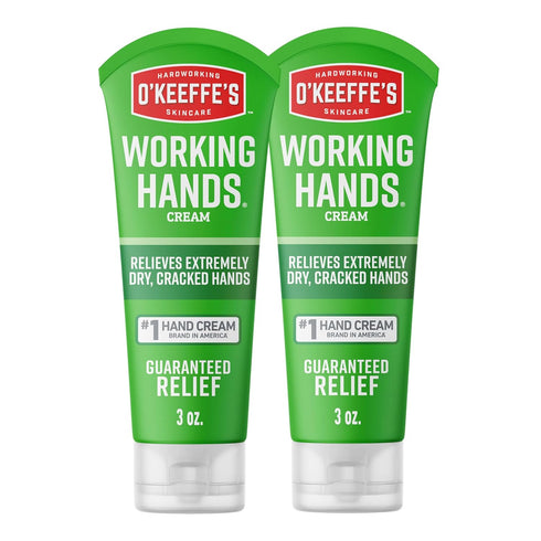 O'Keeffe's Working Hands Hand Cream, 3 oz Tube, 2 Pack for Extreme Dryness