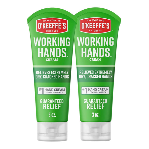 O'Keeffe's Working Hands Hand Cream, 3 oz Tube, 2 Pack for Extreme Dryness