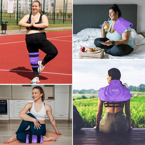 REVIX 20" XXXL Ice Pack for Knee Pain Relief, Large Reusable Cold Packs for Injuries, Purple