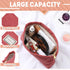 Sanwuta 4 Pack Velvet Makeup Bag, Large Capacity Corduroy Cosmetic Pouch Zipper Canvas Travel Toiletry Bag for Girls