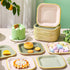Tiangrid 120 7 Inch 6 Pcs Sage Green Paper Plates Gradient Disposable Square Dessert Party Plates with Gold Edge