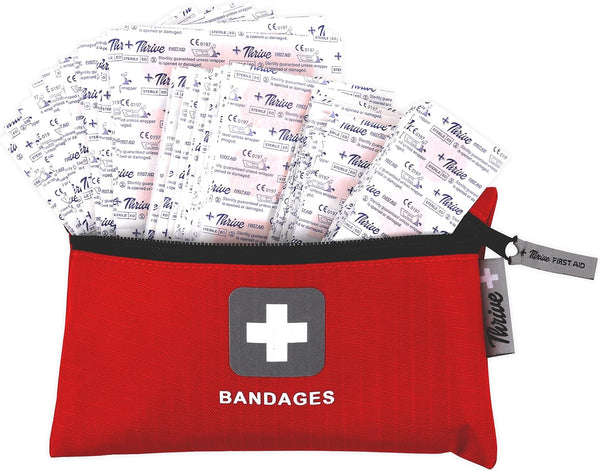 Thrive Bulk Band Aids Variety Pack - Fabric Adhesive Bandages, 305 Count (100 Large, 75 Medium, 65 Small & 65 Round)