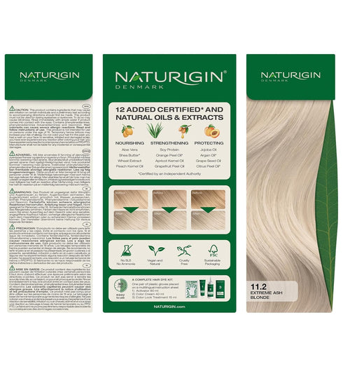 Naturigin Permanent Hair Color, 11.2 Extreme Ash Blonde, Ammonia Free, 1 Pack, 100% Gray Coverage