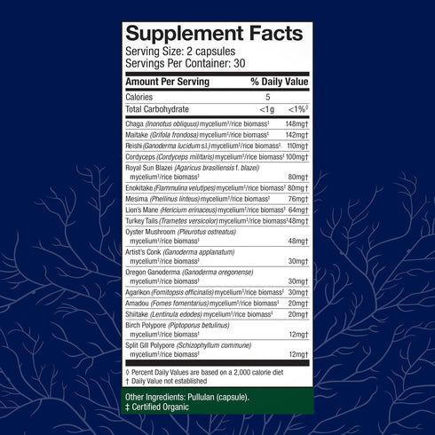 MyCommunity 17 Immune 60 (30 Host Defense Capsules - Species Blend Mushroom Supplement for Support - Herbal Aid