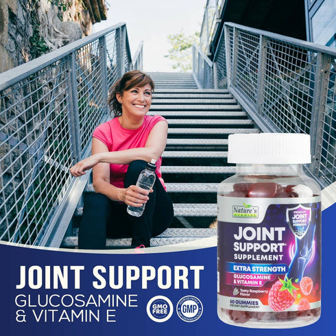 Joint Support Supplement - Extra Strength Glucosamine Gummy - 60 Gummies - Supports Joint Health & Flexibility