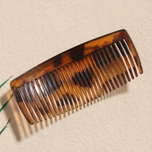 Furling Pompoms Pack of 6 Plastic Side Hair Combs, Wide Tooth Comb for Curly Hair (Coffee, Black)