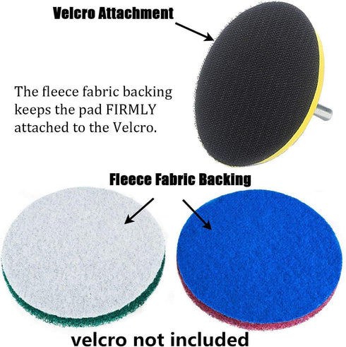 20 Pieces Scrub Pads Drill Power Brush Cleaning Kit, 5 Inch, Includes 2 Kinds of Abrasive Buffing Pads