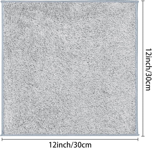 uxcell Gray Microfiber Cleaning Cloth - Ultra Soft Absorbent Lint Free Dish Towels, 12" x 12", 24 Pack