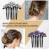 inSowni 6 Pack Luxury Sparkly Glitter Flower Leaf Rhinestone Hair Side Combs, French Twist Slides Hairpins