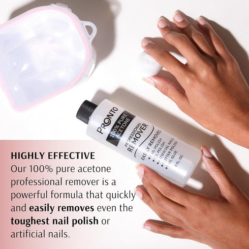 Pronto 100% Acetone Gel Nail Polish Remover, 12 Fl oz (Pack of 2) for Gel & Acrylic Nails