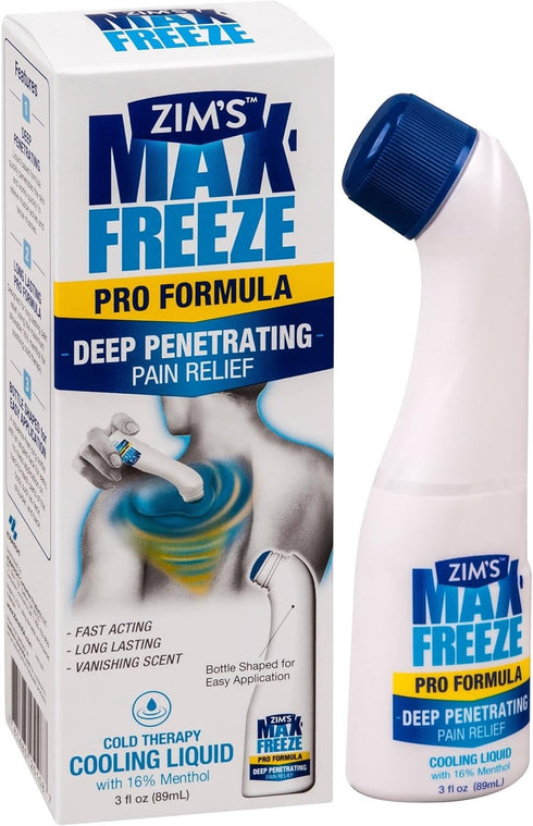Zim's Max Freeze Liquid, 3 Pack Pain Relief Topical Analgesic for Muscles and Joints, 3 Ounce