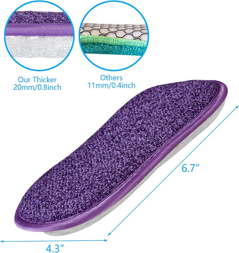 Kitchen Dish Sponge Scrubber Non Scratch, Reusable Washable Multipurpose Pads for Cleaning Sink and Pans