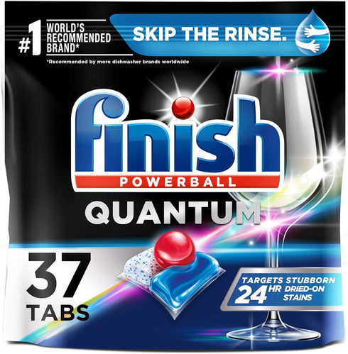 Finish - Quantum with Activblu technology, 37ct Dishwasher Detergent, Powerball, Ultimate Clean and Shine