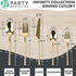 Set, 80 32 16 32 PARTY BARGAINS Disposable Plastic Cutlery Piece Infinity Design Flatware, Heavy Duty Forks, Knives