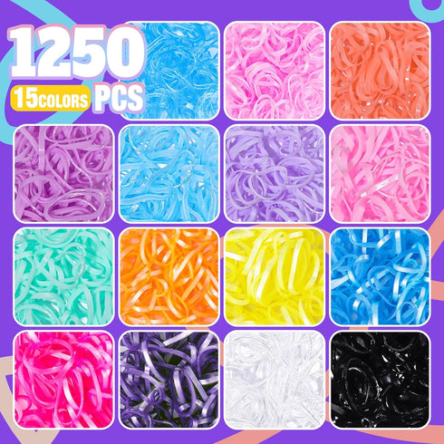 Teenitor Colorful Hair Accessories for Girls, Elastic Hair Ties Set with Clips and Glitter Bobby Pins