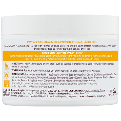 Palmer’s Shea Butter Formula - Raw African Shea Butter Balm, Nourishing Body Moisturizer for Rough, Dry Skin, 7.25
