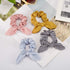 Yaomiao 12 Pieces Bow Hair Scrunchies Bunny Ear Scrunchies for Women, Bow Silk Bowknot Elastic Hair Ties Ropes (Wave