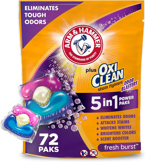 ARM & HAMMER Plus OxiClean With Odor Blasters Laundry Detergent, 5-IN-1 Power
