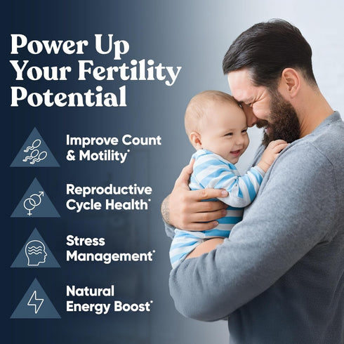 Conception For Him Fertility Supplements for Men, Male Fertility Booster with Ashwagandha, Folate, Magnesium